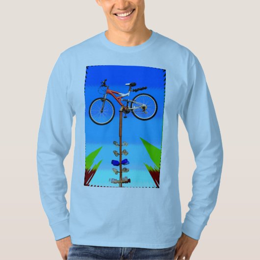 Fietsen op pole t-shirt (Voorkant)