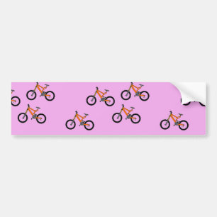 Fietsen op roze bumpersticker
