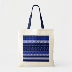 fietsen op strepen tote bag