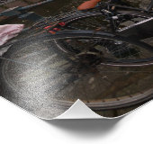 Fietsen op zonsondergang in Amsterdam Foto Afdruk (Hoek)