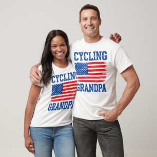 Fietsen Opa American Flag Pride T-shirt