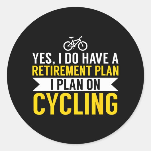 Fietsen Pensioenplan Fietser Ronde Sticker (Voorkant)