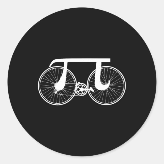 Fietsen Pi Dag Pun Grappig Maart 14 3.14 Ronde Sticker (Voorkant)