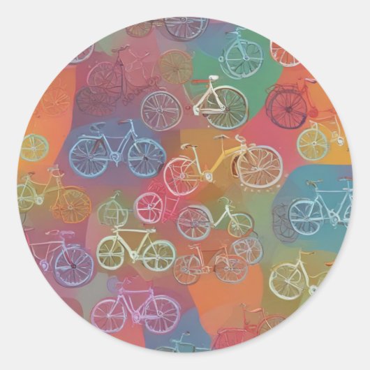Fietsen Ronde Sticker (Voorkant)