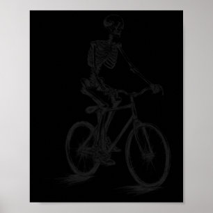 Fietsen Scary Halloween Skeleton Biker Poster