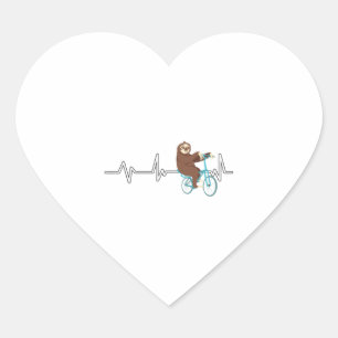 Fietsen Sloth Hartslag Fietser Gift Fietsen Sloth Hart Sticker