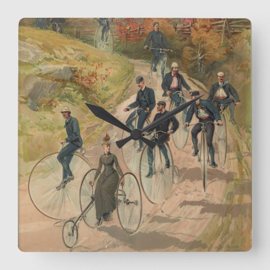 Fietsen ~ Square Wall klok (Voorkant)