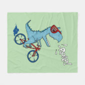 Fietsen T-Rex Roar Fleece Deken (Voorkant (Horizontaal))