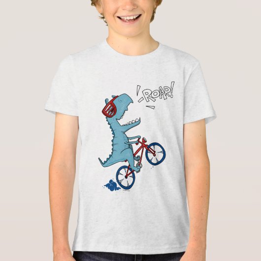 Fietsen T-Rex Roar Tri-Blend Shirt (Voorkant)