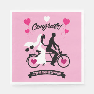 Fietsen Tandem Romantische bruiloft en Verloving Servet