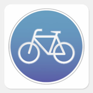 Fietsen toegestaan wegteken vierkante sticker