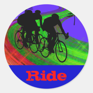 Fietsen Trio op Ribbon Road Ronde Sticker