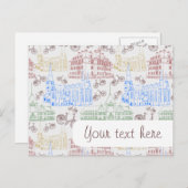 Fietsen van Aarhus, gepatterd Briefkaart (Voorkant / Achterkant)