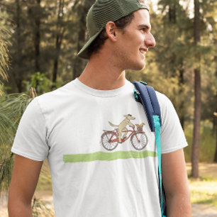 Fietsen van honden en eekhoorns Ontwerp van fysisc T-shirt