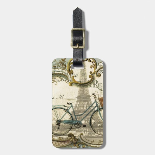  fietsen voor chic - reizigers parijs eiffeltoren bagagelabel (Voorkant verticaal)