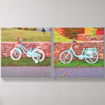 Fietsen voor een rotswand