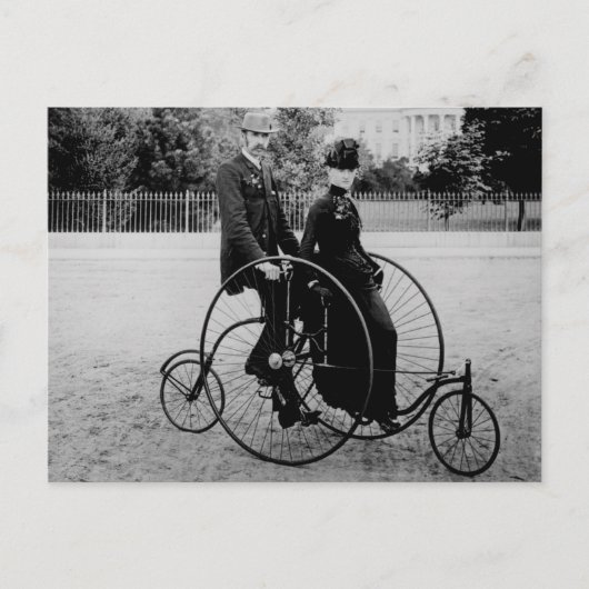 Fietsen voor twee in het Witte Huis 1886 Briefkaart (Voorkant)