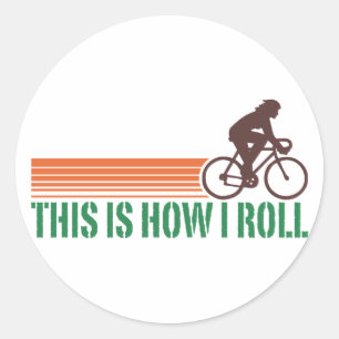 Fietsen (vrouw) ronde sticker