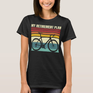 fietsen wielrennen grappig mijn pensioenplan fiets t-shirt