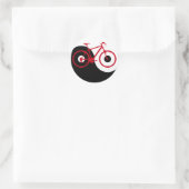 fietsen / yin yang ronde sticker (Tas)