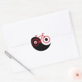 fietsen / yin yang ronde sticker (Envelop)