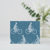 fietsenblauw briefkaart (Staand voorkant)