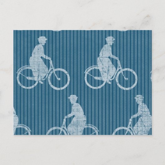 fietsenblauw briefkaart (Voorkant)