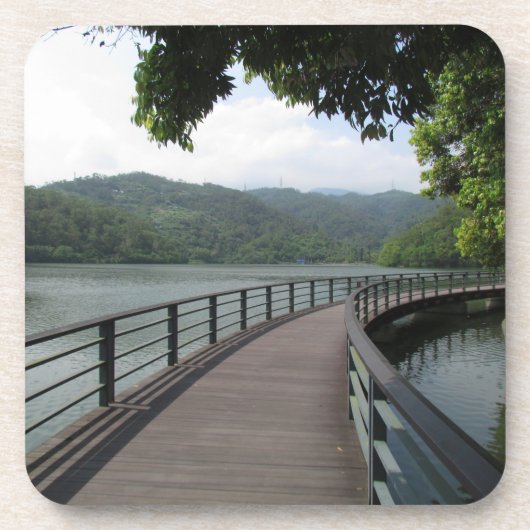 Fietsenbrug over water bier onderzetter (Voorkant)