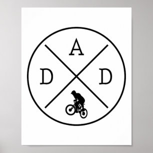 Fietsende Papa Mountainbike Fietsen Vaderdag Poster