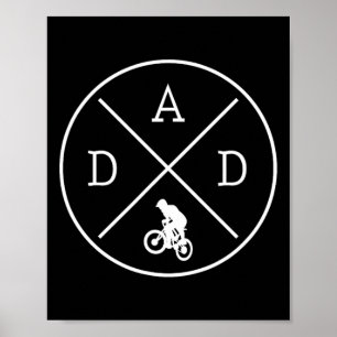 Fietsende Papa Mountainbike Fietsen Vaderdag Poster