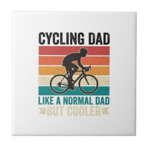 Fietsende Vader Vintage Biker Vader T-Shirt Ontwer Tegeltje