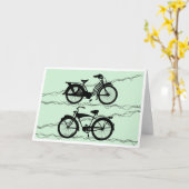 Fietsenfiets zwart 1 kaart (Gele Bloem)