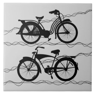 Fietsenfiets zwart 1 tegeltje