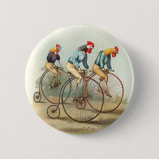  fietsenPoster, Pennyfarding Roosters Ronde Button 5,7 Cm (Voorkant)