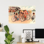 Fietsenras 1895 chromolithograaf poster (Thuiskantoor)