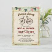  fietsenreis - barbeel - Shower - uitnodiging (Staand voorkant)