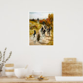  fietsenrij in het land poster (Keuken)