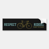 fietsenrijders respecteren bumpersticker (Voorkant)