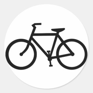 fietsensilhouet ronde sticker