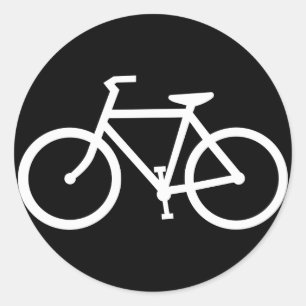 fietsensilhouet ronde sticker
