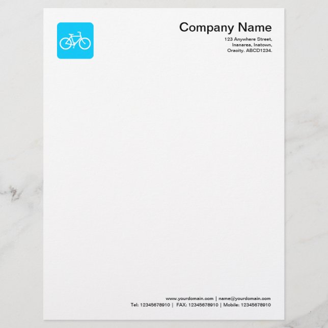 Fietsensymbool - Sky Blue Custom Briefhoofd (Voorkant)