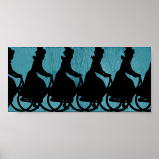 fietsenvrouw met Pet Scarf Poster