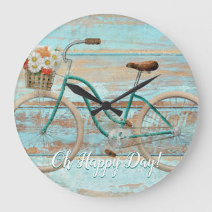  fietsenwandklok Aqua Oh Happy Day Grote Klok