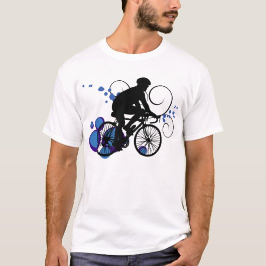 Fietser - Blauw T-shirt (Voorkant)