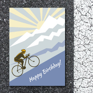 Fietser die mountainRoad Bike Birthday omhoog rijd Kaart