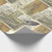  fietser en fietsadvertentiecollage cadeaupapier (Hoek)