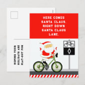 Fietser Fietsen Vakantie Kerst Kaart (Voorkant / Achterkant)