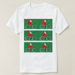 Fietser Fietst Fiets Rijdt Kerstmis T-shirt
