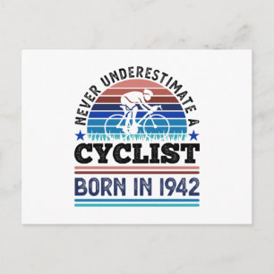 Fietser geboren in 1942 80th Birthday Gifts Cyclin Briefkaart