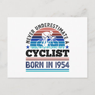 Fietser geboren in 1954 70e verjaardagscadeaus fie briefkaart